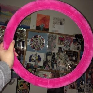 Fluffy Hot Pink Steering Wheel Cover
